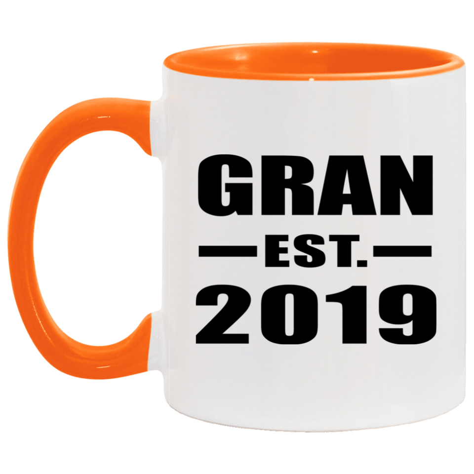 Gran Established EST. 2019 - 11oz Accent Mug Orange
