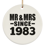 41st Anniversary Mr & Mrs Since 1983 - Circle Ornament