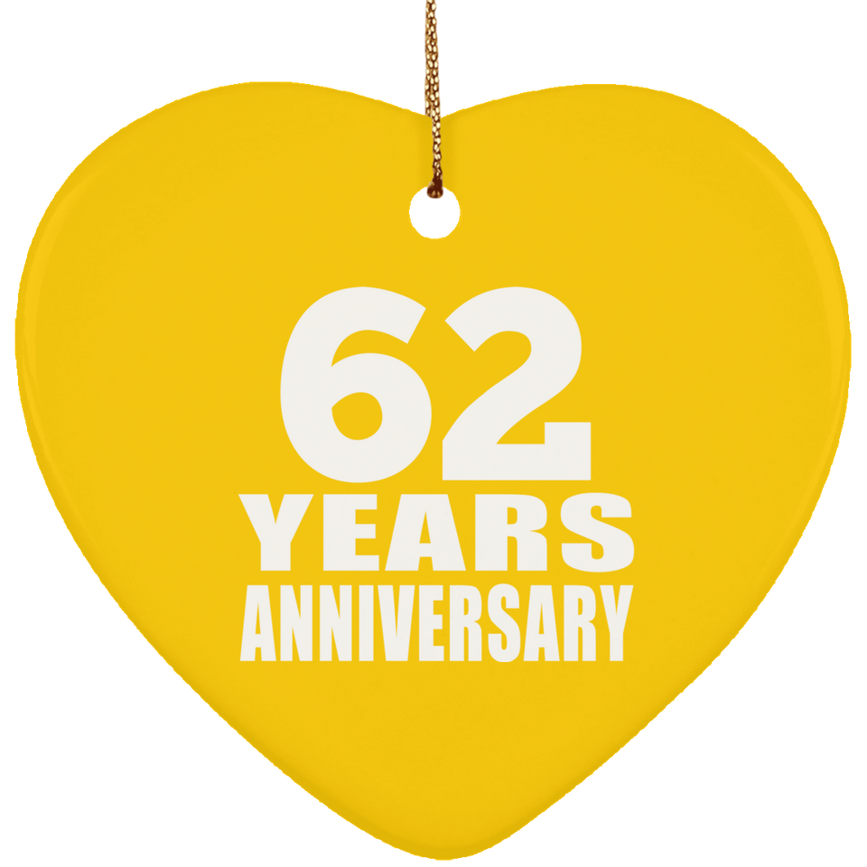 62nd Anniversary 62 Years - Heart Ornament