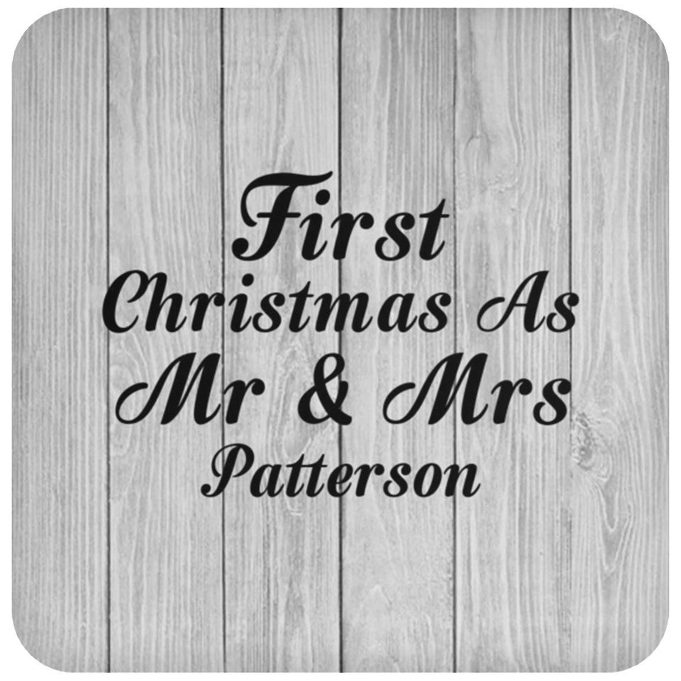 First Christmas As Mr & Mrs Patterson - Drink Coaster F