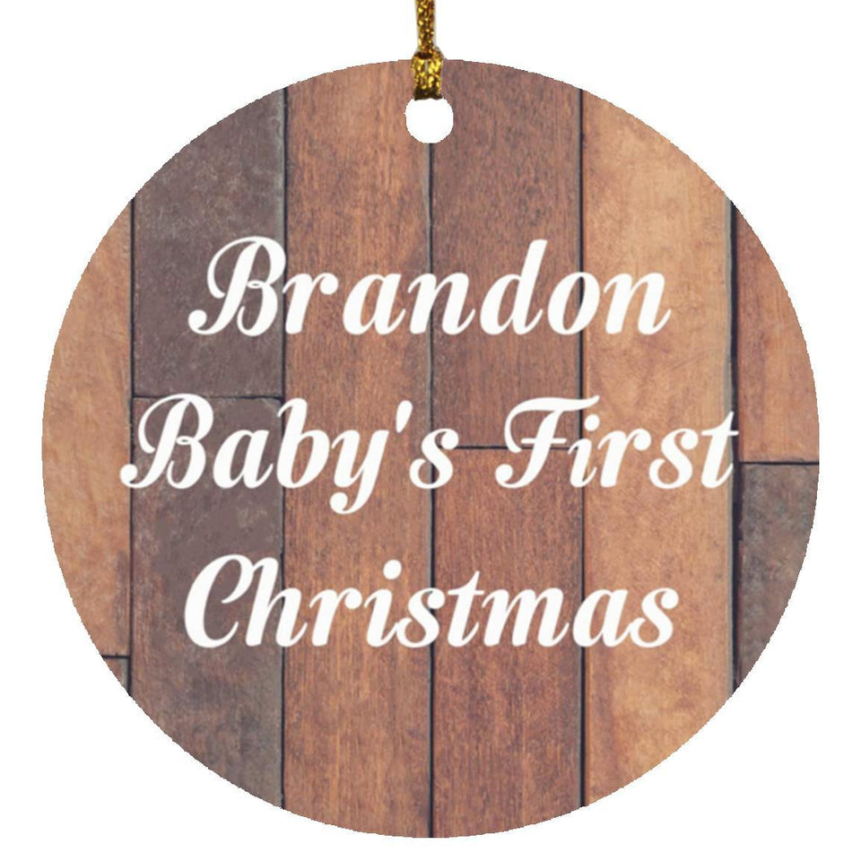 Brandon Baby's First Christmas - Circle Ornament E