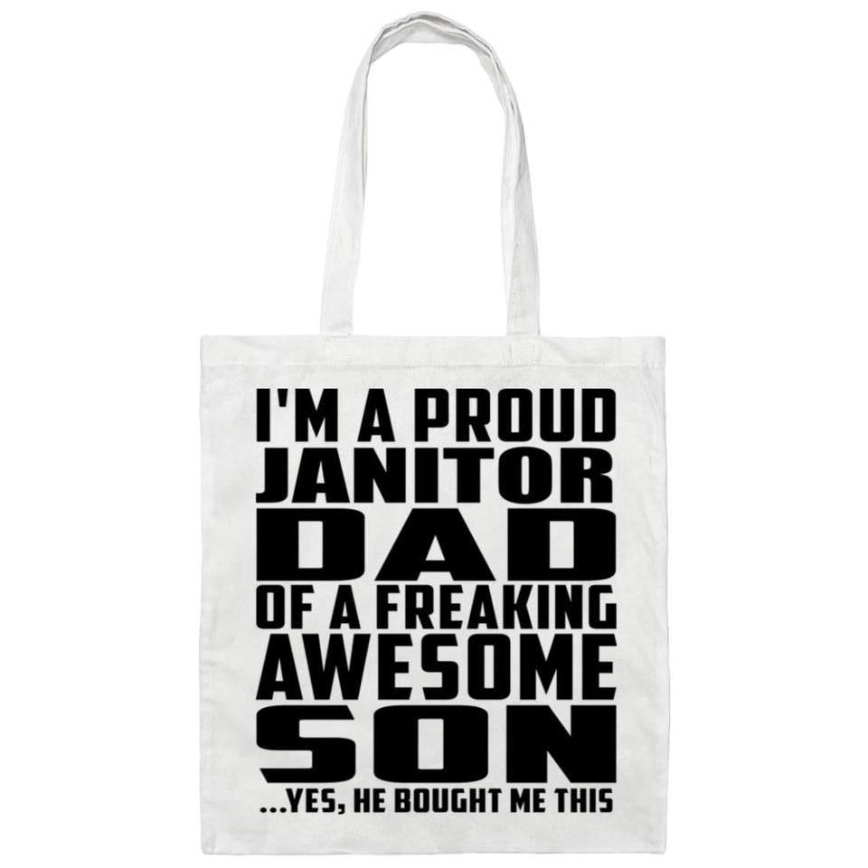 Proud Janitor Dad Of Awesome Son - Tote Bag White