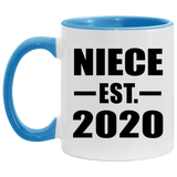 Niece Established EST. 2020 - 11oz Accent Mug Blue