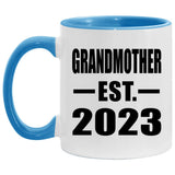 Grandmother Established EST. 2023 - 11oz Accent Mug Blue