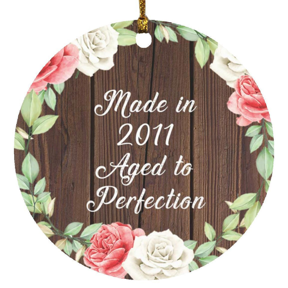 13th Birthday Made In 2011 Aged To Perfection - Circle Ornament A