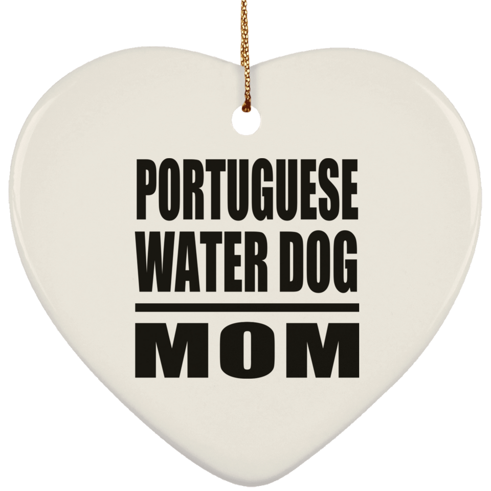 Portuguese Water Dog Mom - Heart Ornament