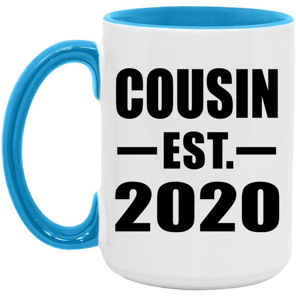 Cousin Established EST. 2020 - 15oz Accent Mug Blue