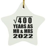 20th Anniversary Square Root of 400 Years As Mr & Mrs 2022 - Star Ornament