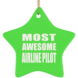 Most Awesome Airline Pilot - Star Ornament