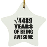 67th Birthday Square Root of 4489 Years of Being Awesome - Star Ornament