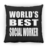 World's Best Social Worker - Throw Pillow Black