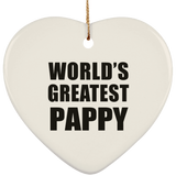 World's Greatest Pappy - Heart Ornament