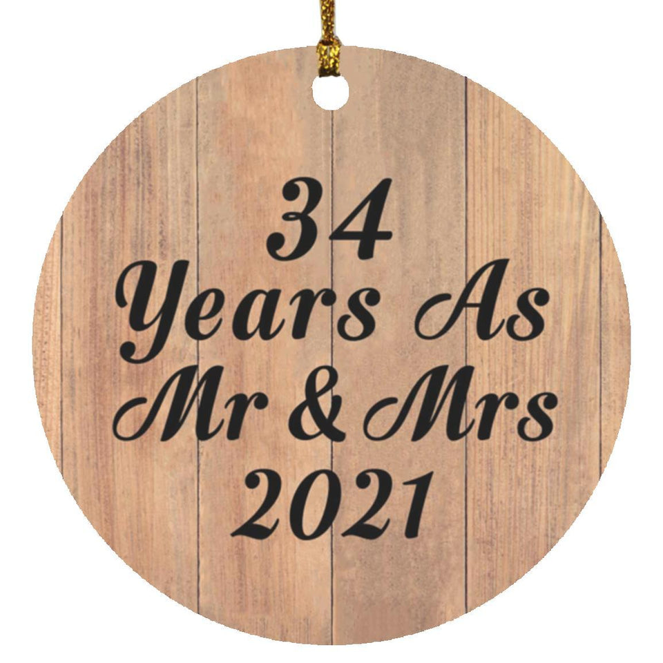 34 Years As Mr & Mrs 2021 - Circle Ornament C