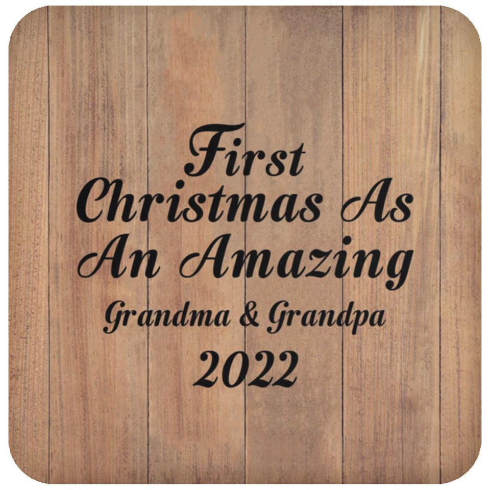 First Christmas As An Amazing Grandma & Grandpa 2022 - Drink Coaster C