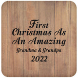 First Christmas As An Amazing Grandma & Grandpa 2022 - Drink Coaster C