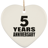 5th Anniversary 5 Years - Heart Ornament
