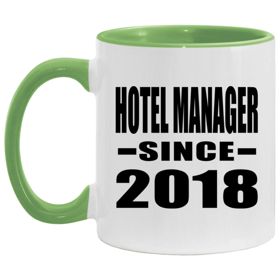 Hotel Manager Since 2018 - 11oz Accent Mug Green