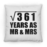 19th Anniversary Square Root of 361 Years As Mr & Mrs - Throw Pillow