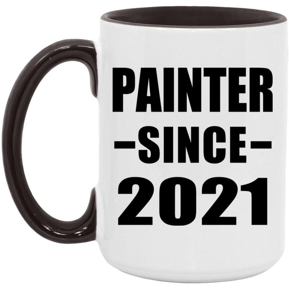 Painter Since 2021 - 15oz Accent Mug Black