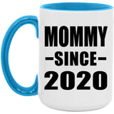 Mommy Since 2020 - 15oz Accent Mug Blue