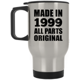 25th Birthday Made in 1999 All Parts Original - Silver Travel Mug