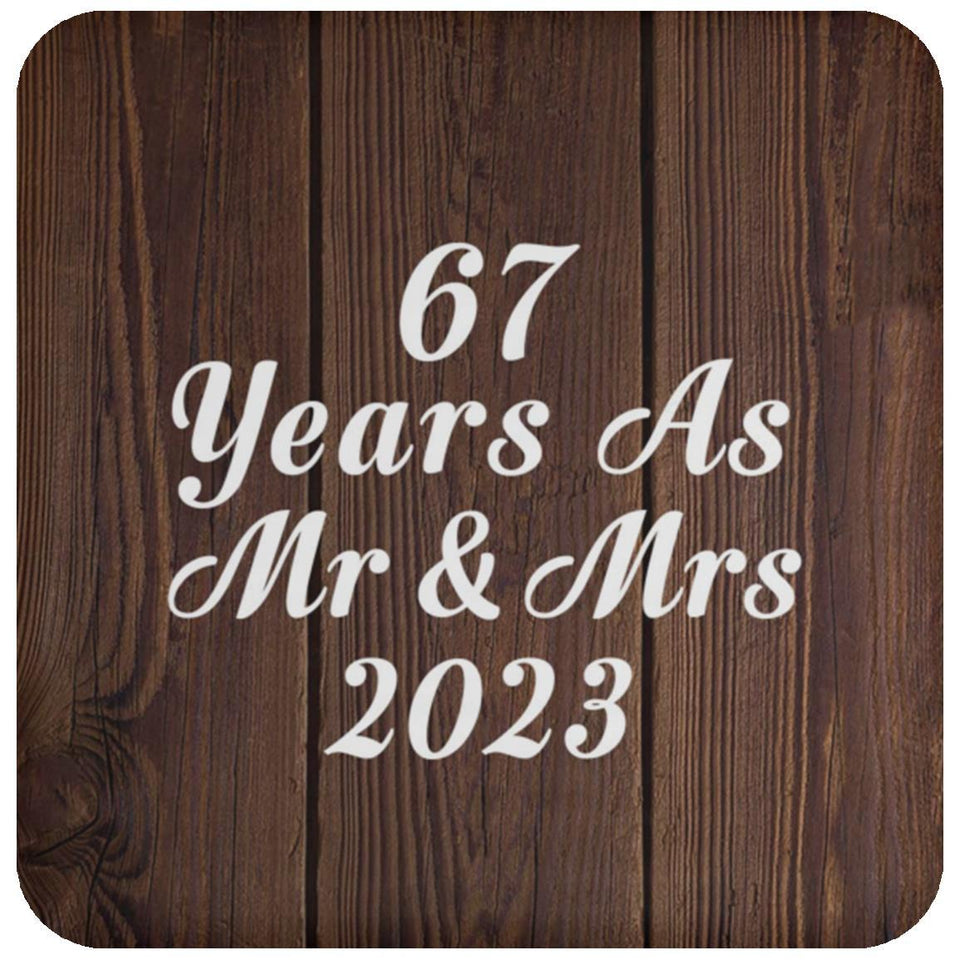 67th Anniversary 67 Years As Mr & Mrs 2023 - Drink Coaster D