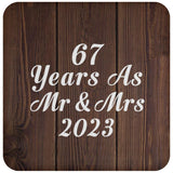 67th Anniversary 67 Years As Mr & Mrs 2023 - Drink Coaster D