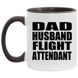 Dad Husband Flight Attendant - 11oz Accent Mug Black