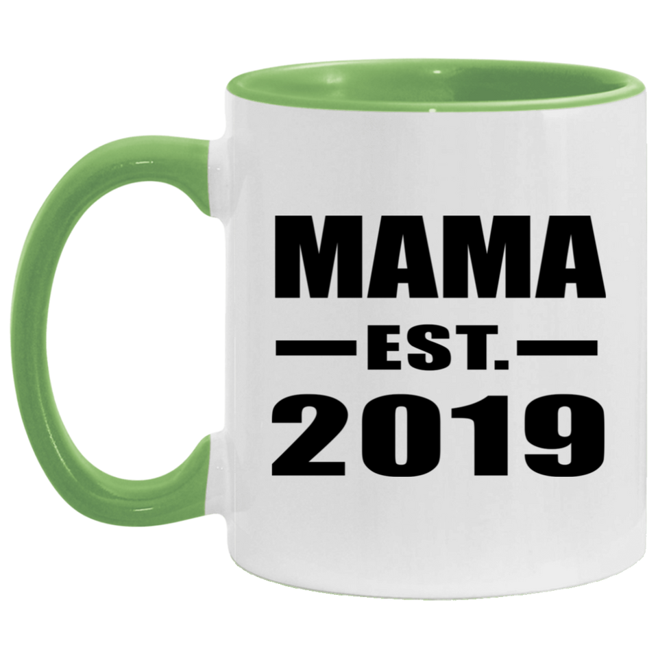 Mama Established EST. 2019 - 11oz Accent Mug Green