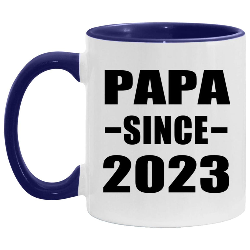 Papa Since 2023 - 11oz Accent Mug Purple