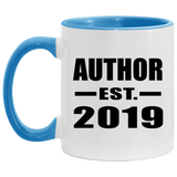 Author Established EST. 2019 - 11oz Accent Mug Blue