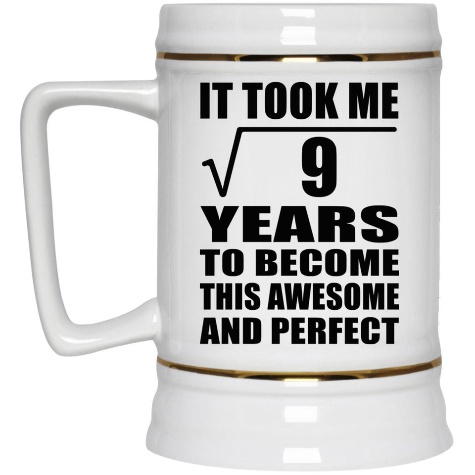 3rd Birthday Took Square Root of 9 Years To Awesome - Beer Stein