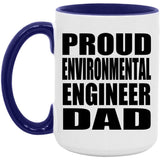 Proud Environmental Engineer Dad - 15oz Accent Mug Purple