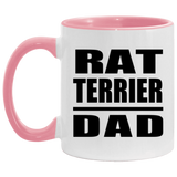 Rat Terrier Dad - 11oz Accent Mug Pink