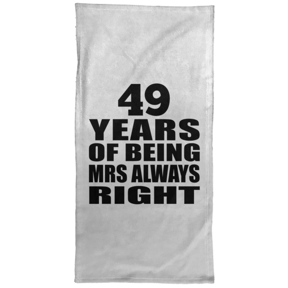 49th Anniversary 49 Years of Being Mrs Always Right - Hand Towel