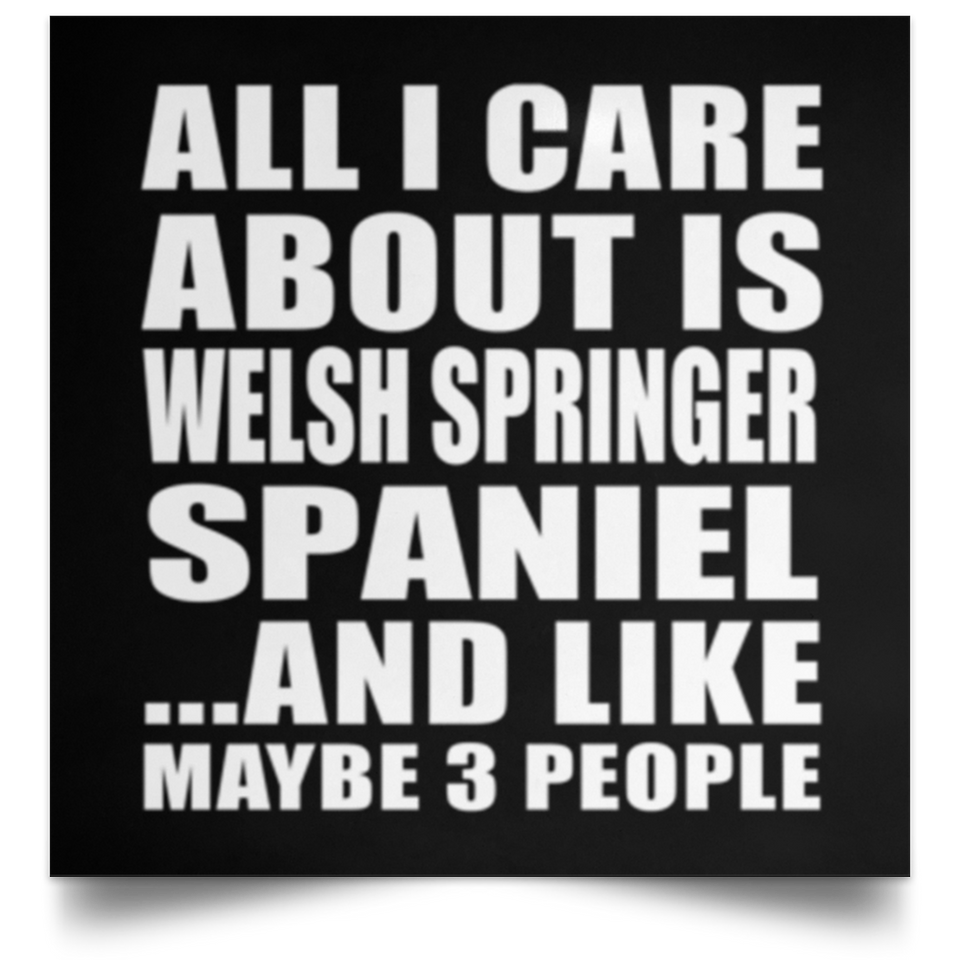 All I Care About Is Welsh Springer Spaniel - Poster Square