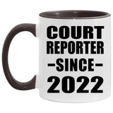 Court Reporter Since 2022 - 11oz Accent Mug Black