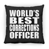 World's Best Corrections Officer - Throw Pillow Black