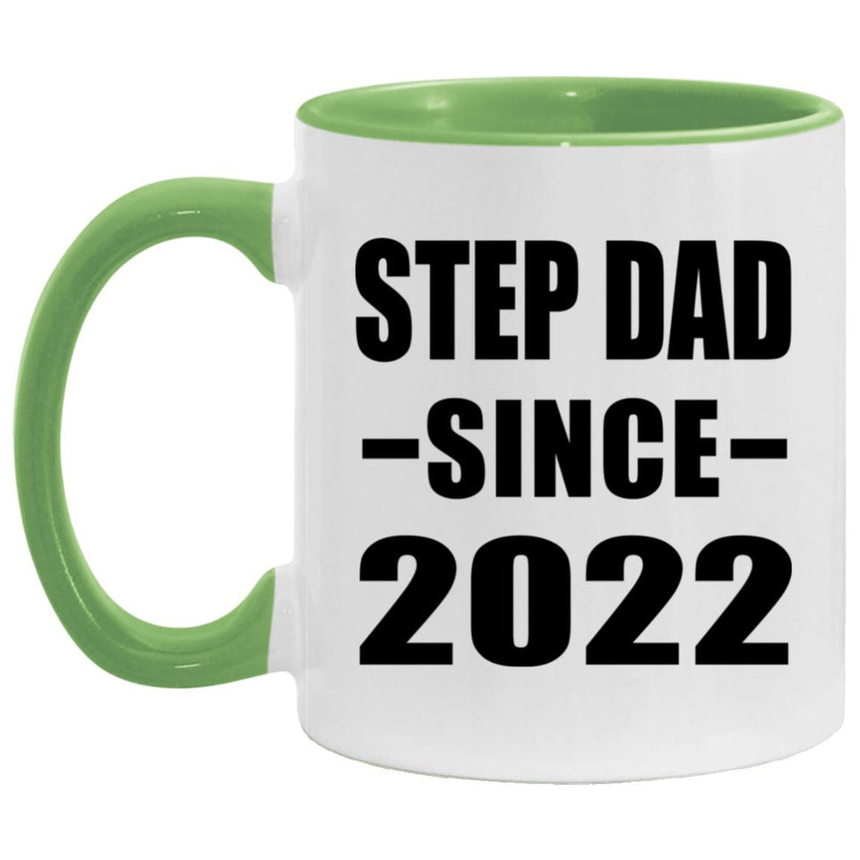 Step Dad Since 2022 - 11oz Accent Mug Green
