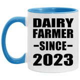 Dairy Farmer Since 2023 - 11oz Accent Mug Blue