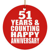 Happy 51st Anniversary 51 Years & Counting - Circle Ornament