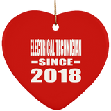 Electrical Technician Since 2018 - Heart Ornament