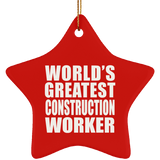 World's Greatest Construction Worker - Star Ornament