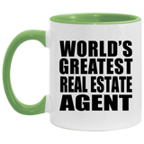 World's Greatest Real Estate Agent - 11oz Accent Mug Green