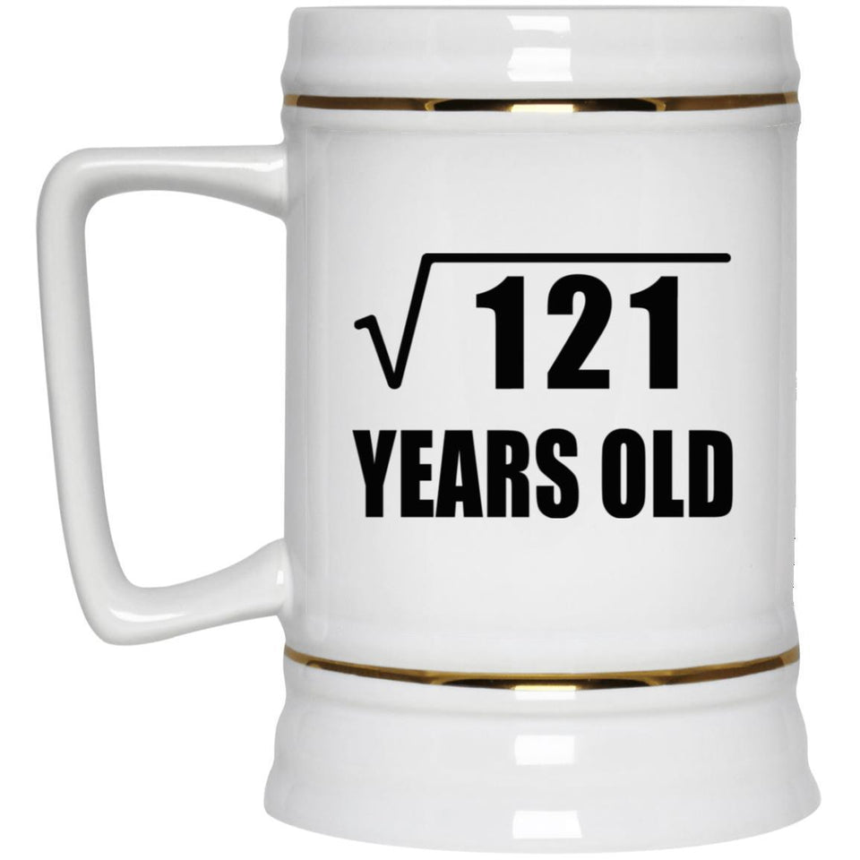 11th Birthday Square Root of 121 Years Old - Beer Stein