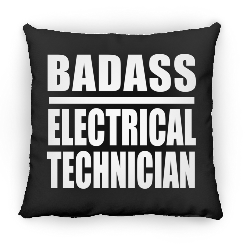 Badass Electrical Technician - Throw Pillow Black