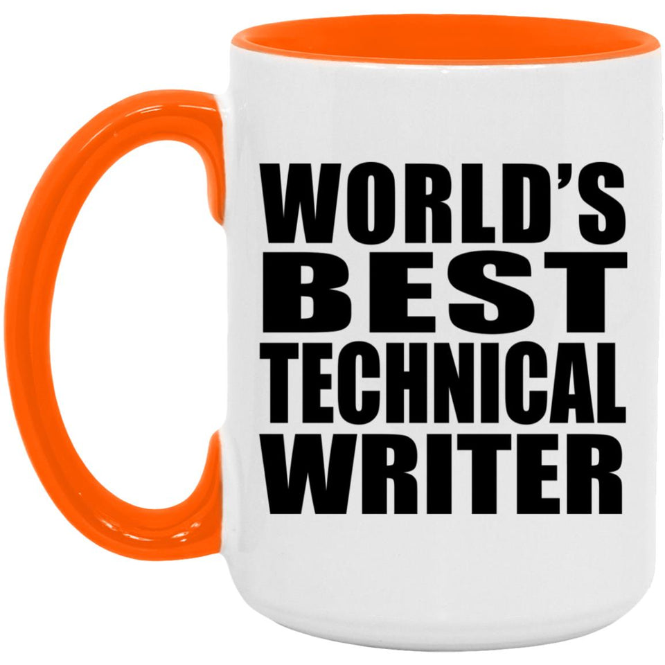World's Best Technical Writer - 15oz Accent Mug Orange