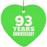 93rd Anniversary 93 Years - Heart Ornament