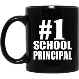 Number One #1 School Principal - 11 Oz Coffee Mug Black