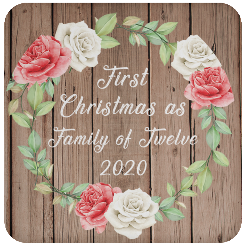 First Christmas As Family Of Twelve 2020 - Drink Coaster B